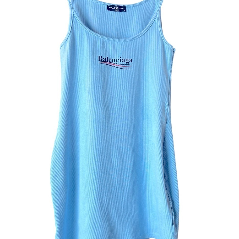 Balenciaga blue stretchable sleeveless shirt. Size Small - Picture 6 of 6